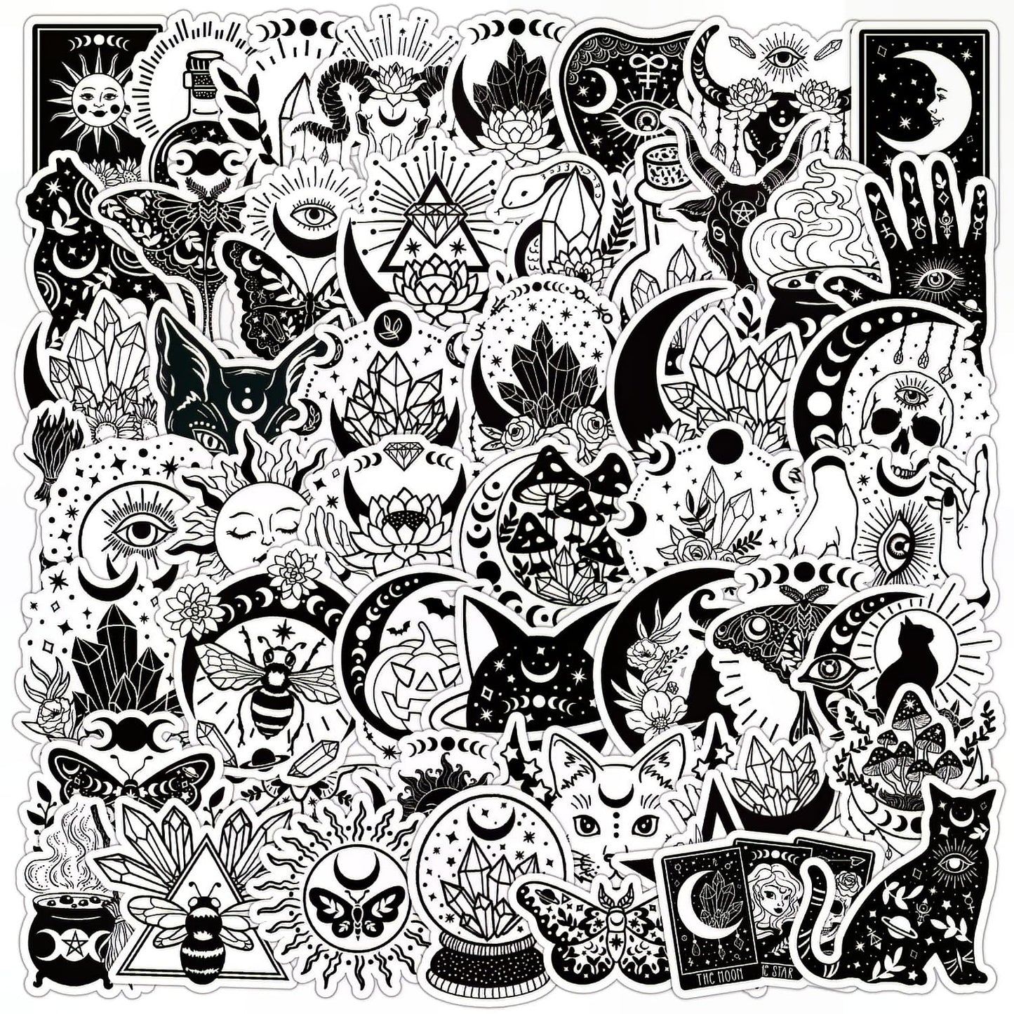 Gothic Stickers for Adults50Pcs Cool Cryptid StickersVinyl Waterproof Aesthetic Scrapbook Halloween Stickers Pack for Laptop Computer Goth Stickers for Boys Girls
