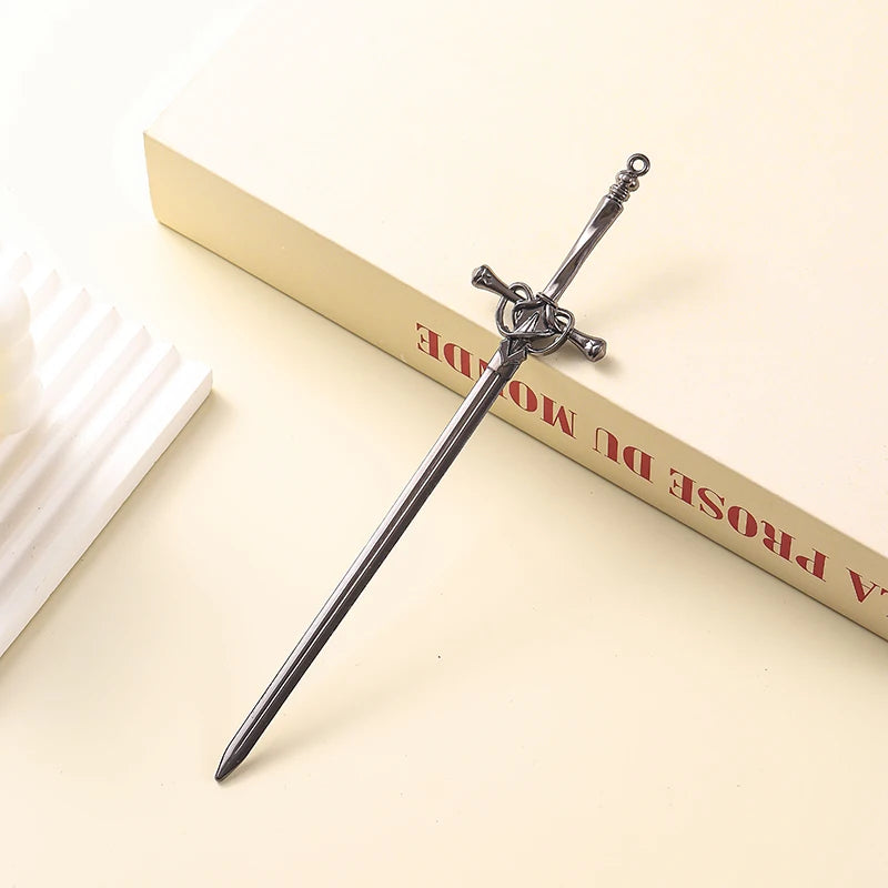 DIY Creative Sword Hair Stick Hairpins Headwear Chinese Style Sword Hair Fork Buns Punk Hairpin Women Trendy Hair Accessories