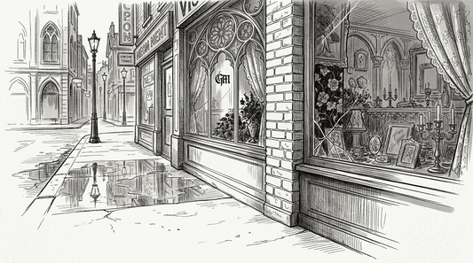 Modern goth individual in urban street scene