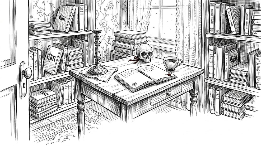 Man cleaning gothic collectible in vintage study