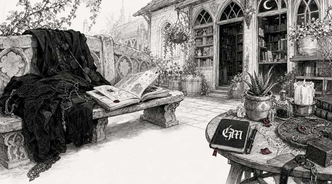 Young woman reading zine in indie bookstore