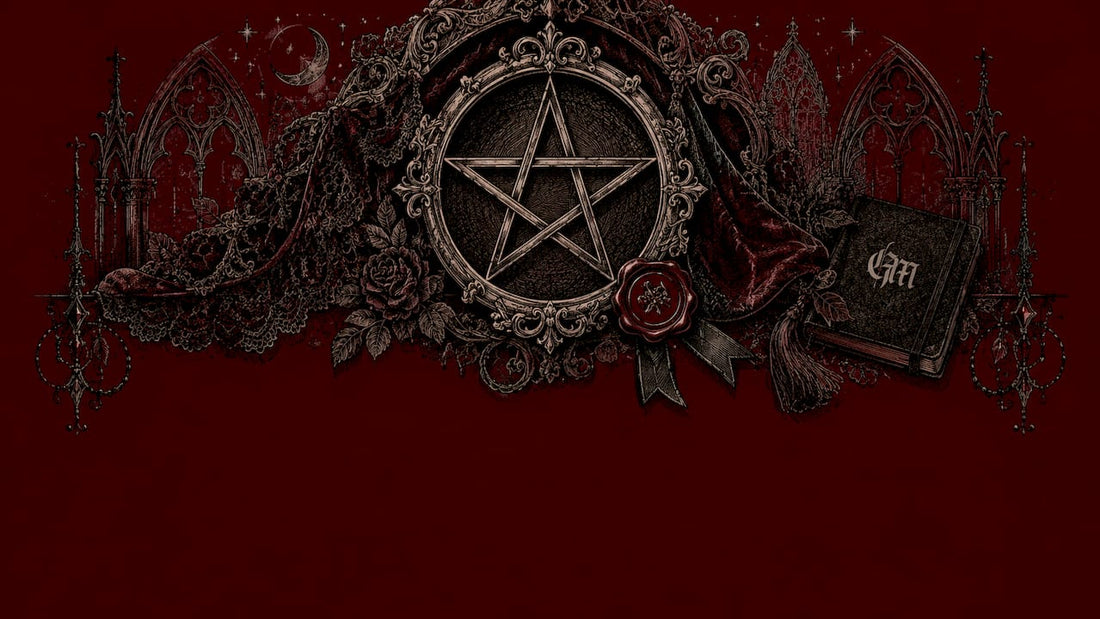 Pentagram framed gothic symbol illustration