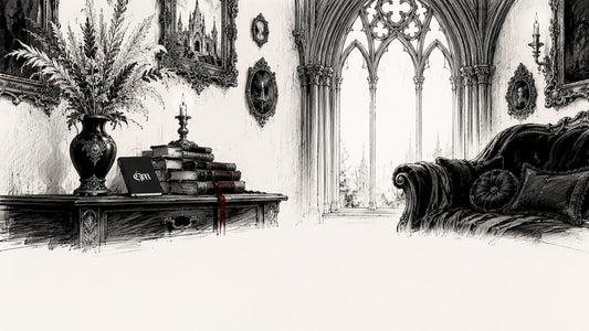 Victorian gothic witchy home decor sketch