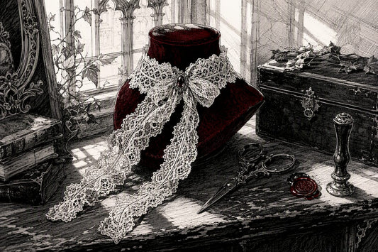 Ribbon wrapped on cushion for choker sizing