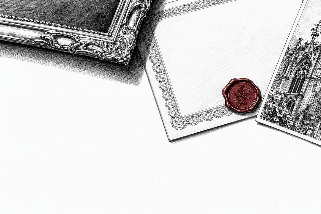 Pen-and-ink certificate with wax seal