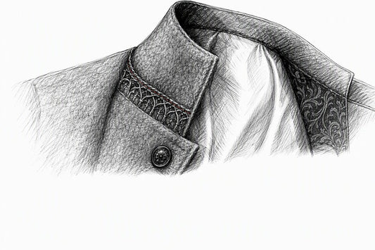 Cropped gothic coat showing wool and lining