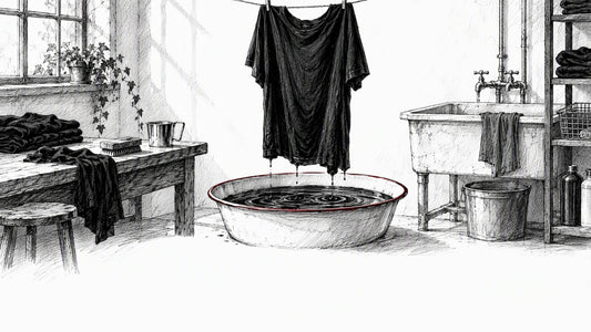 Black garment above home dye basin