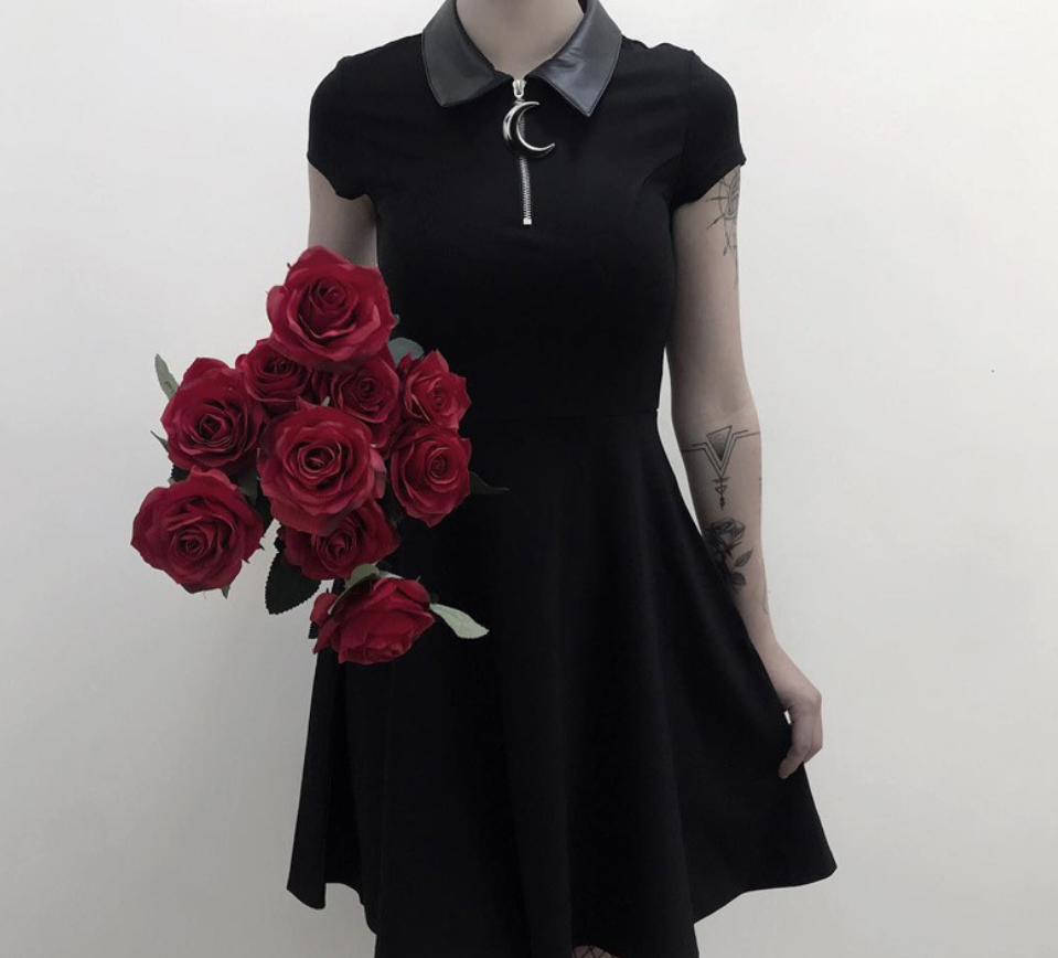 Gothic Vintage Style Shirt Collar Mini Dress 82304