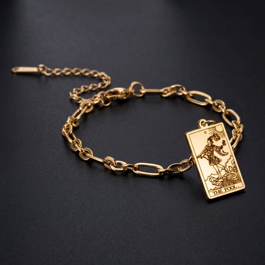 12 Tarot Card Series Fashion Trend Long Oval Link Chain Bracelet