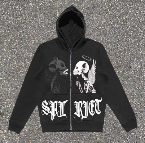 Euro American Gothic Zipper Hoodie Sweatshirt