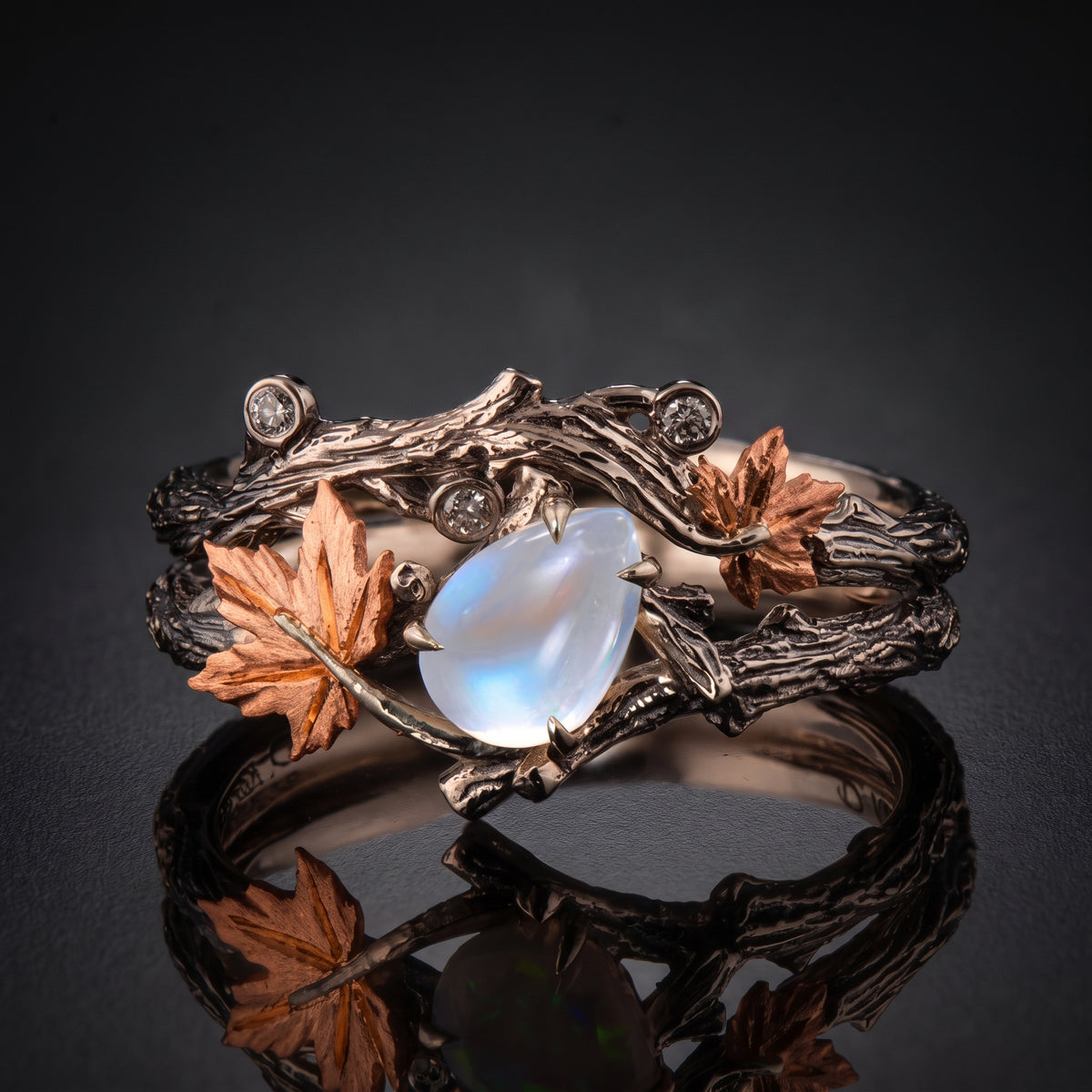 Maple Leaf Crystal Ring