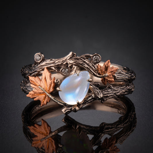 Maple Leaf Crystal Ring