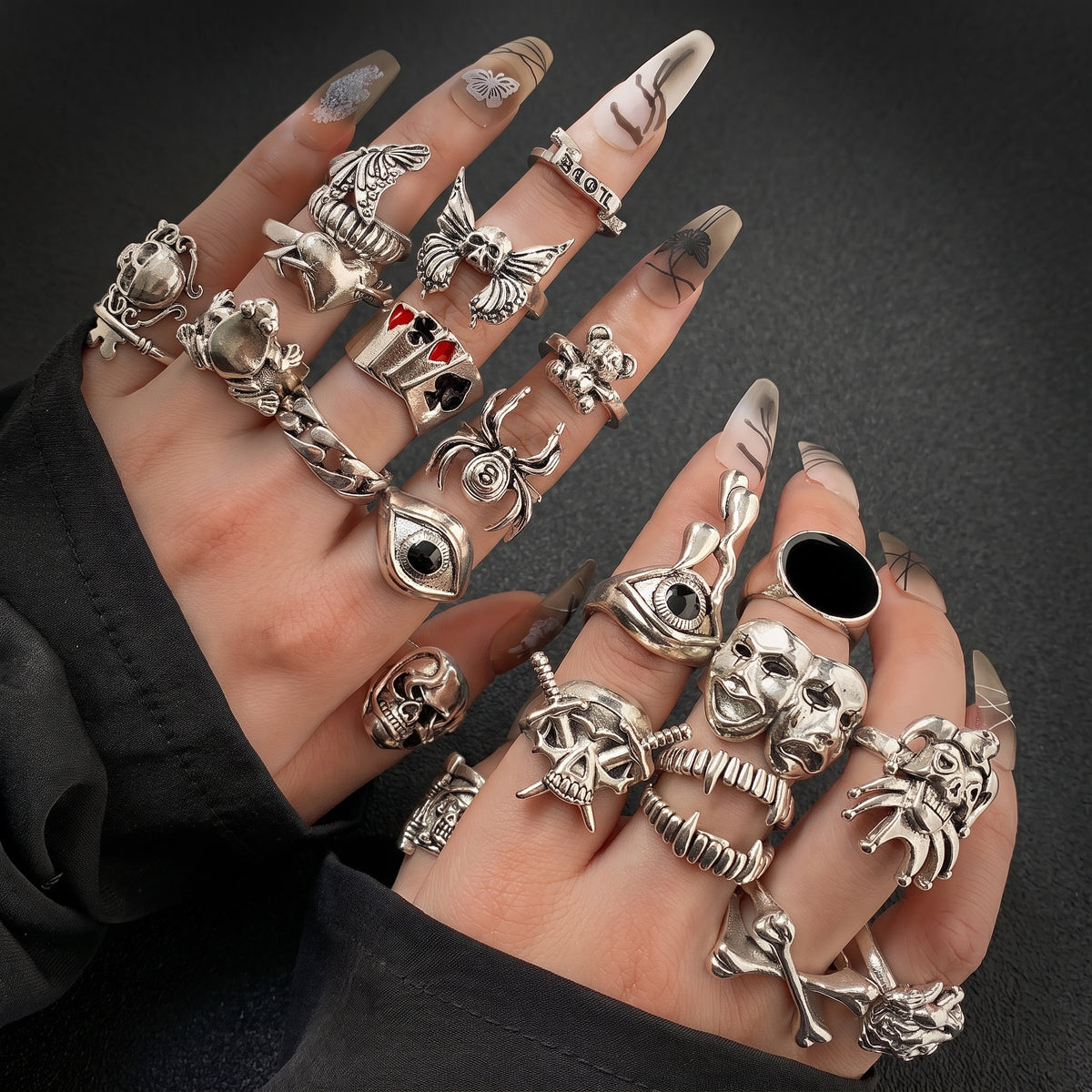 Devil Face Ring Set (24 Pieces)
