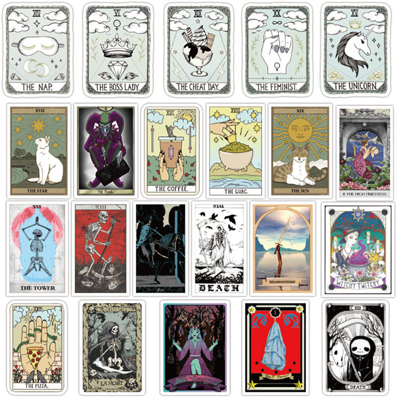 50 Tarot Card Waterproof Stickers for Various Uses