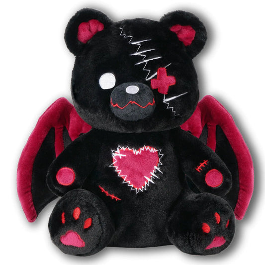 Stitched Heart Bat Bear Plushie