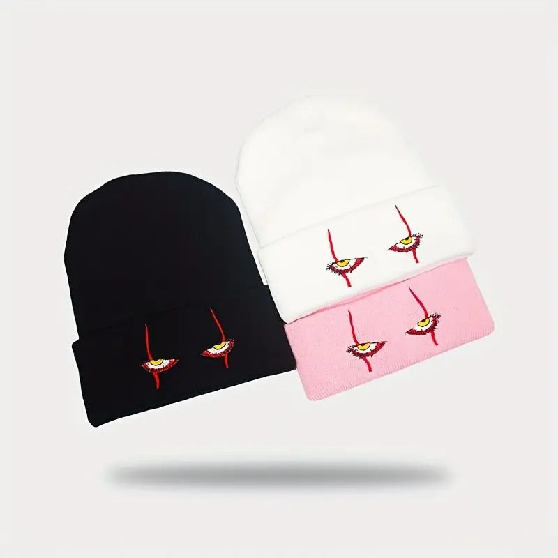Day of the Dead Horror Clown Knitted Beanie Hat