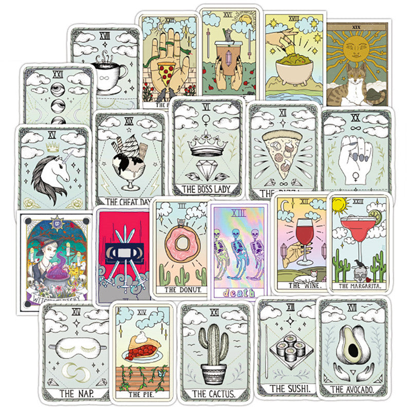 50 Tarot Card Waterproof Stickers for Various Uses