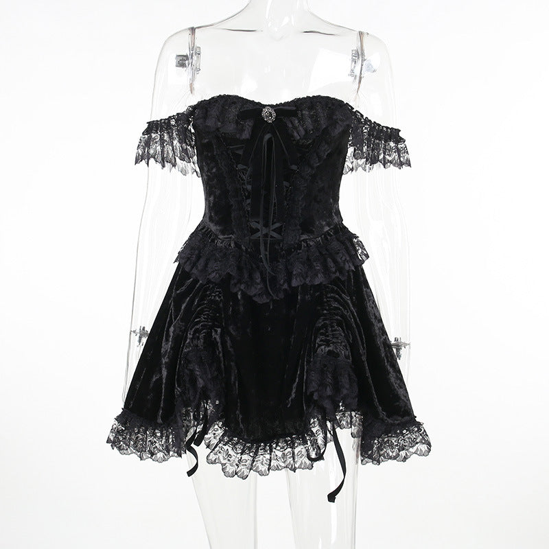 Dark Gothic Off-Shoulder Dress
