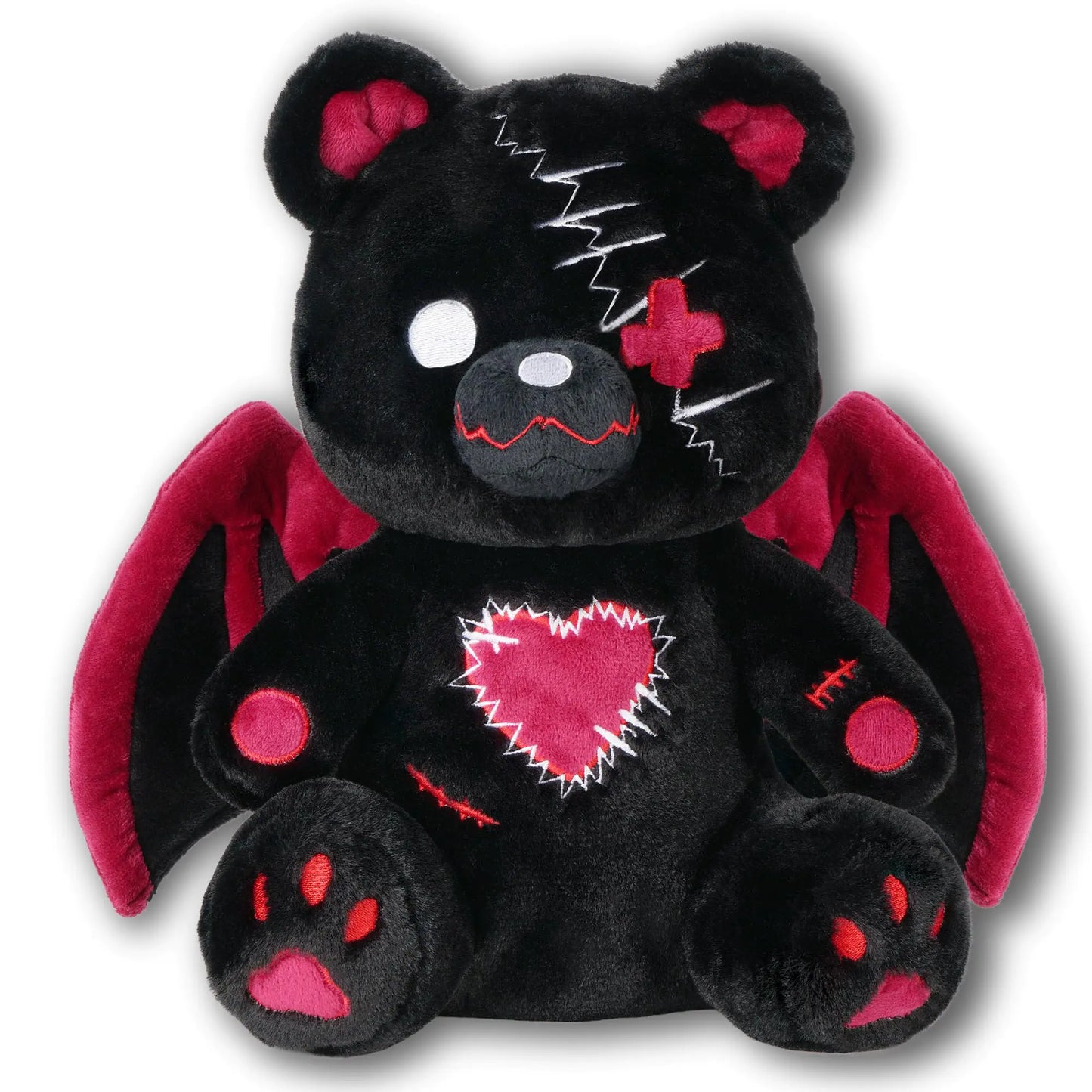 Stitched Heart Bat Bear Plushie