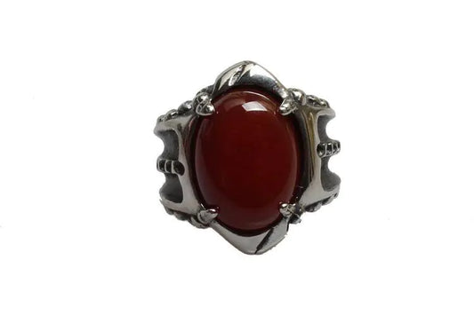 Vintage Punk Goth Men's Ring with Gemstone