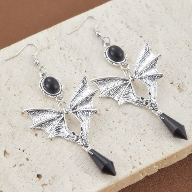 Gothic Vampire Bat Earrings for Women Men Night Bat Ghost Festival Punk Rock Hip Hop Earring Party Gift Jewelry