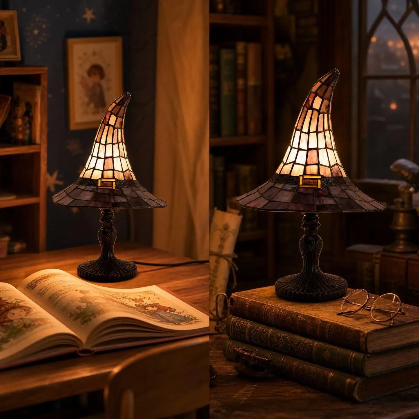 New Witch Hat Lamps Creative Home Gothic Night Light Gift Witch Hat Light Ornament, Home Ornament Decoration