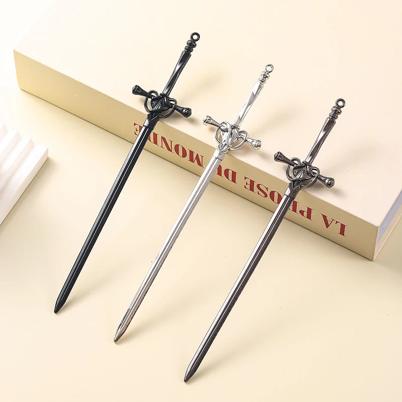 DIY Creative Sword Hair Stick Hairpins Headwear Chinese Style Sword Hair Fork Buns Punk Hairpin Women Trendy Hair Accessories