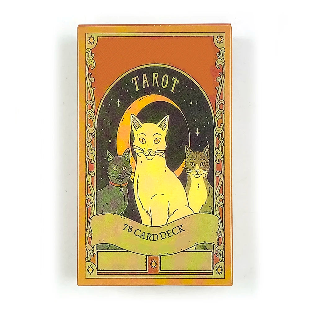 Tarot Cards A 78 Cat-Themed Cards English Visions Divination Edition Deck Borad Playing Games For Cat Lovers,Meditation & Party