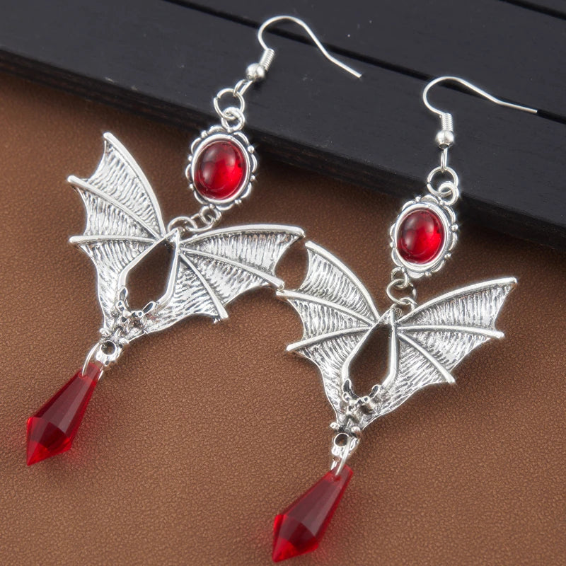 Gothic Vampire Bat Earrings for Women Men Night Bat Ghost Festival Punk Rock Hip Hop Earring Party Gift Jewelry