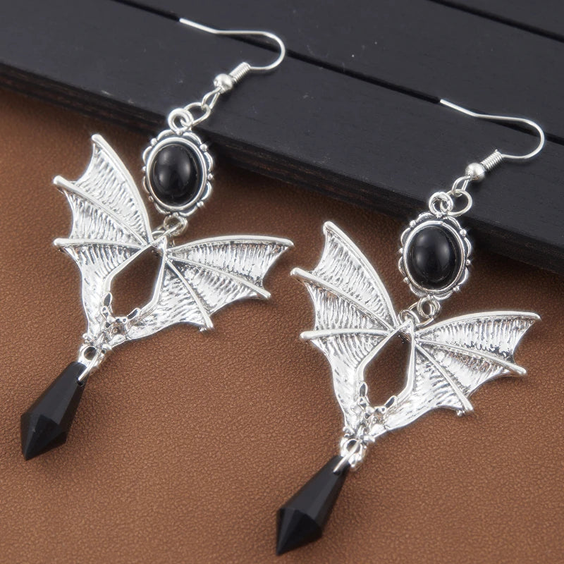Gothic Vampire Bat Earrings for Women Men Night Bat Ghost Festival Punk Rock Hip Hop Earring Party Gift Jewelry