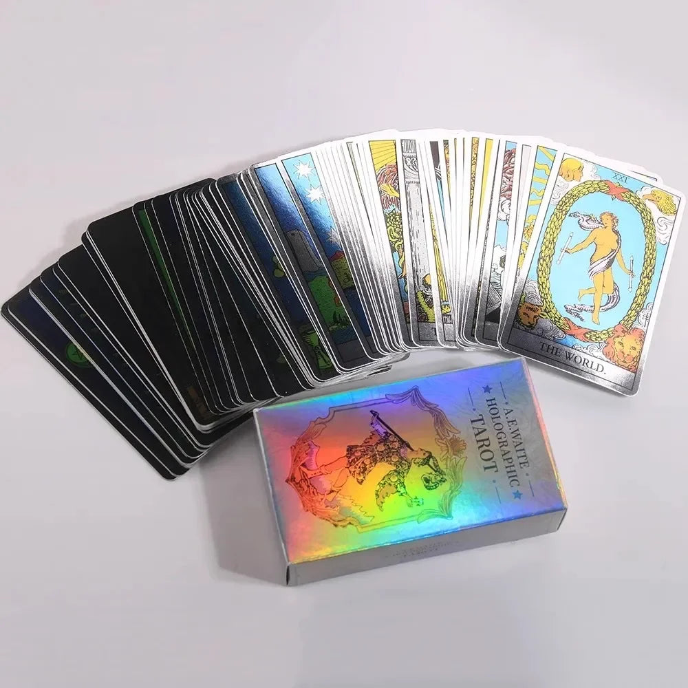 10.3*6cm MagicSeer Rainbow Tarot Cards Decks Tarot Card and Book Sets for Beginners Holographic Tarot Deck Board Game