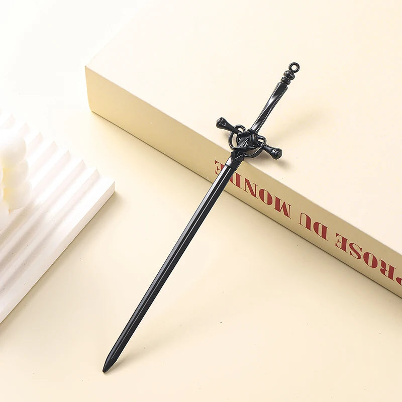 DIY Creative Sword Hair Stick Hairpins Headwear Chinese Style Sword Hair Fork Buns Punk Hairpin Women Trendy Hair Accessories