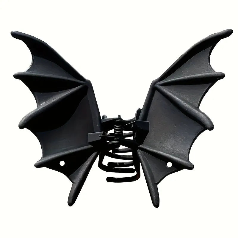 Gothic Bat Hair Clip Halloween Matte Black Gothic Punk-Style Animal Print Hairpin for Women, Elegant Party Hair Accessory