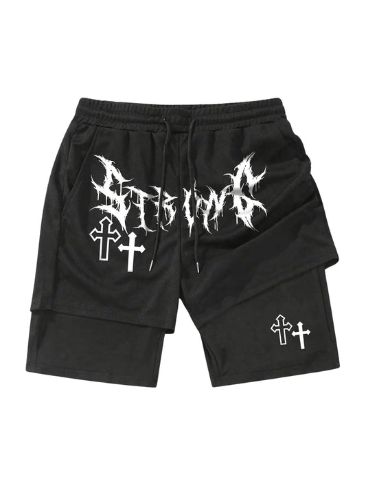 Gothic Men 2 in 1 Training Shorts