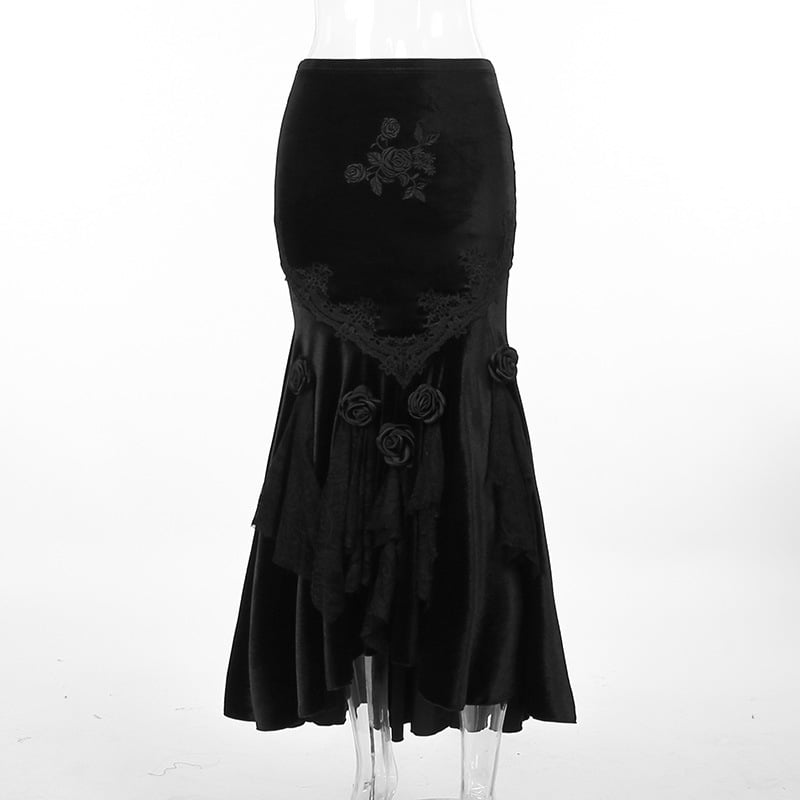Elegant Slim-fit Dark Goth Fishtail Dress for Women