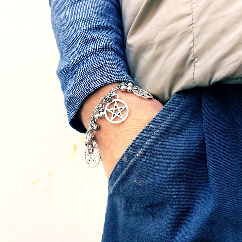 Gothic Pentagram Bracelet for Witchcraft Enthusiasts