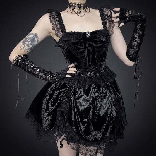 Dark Gothic Off-Shoulder Dress
