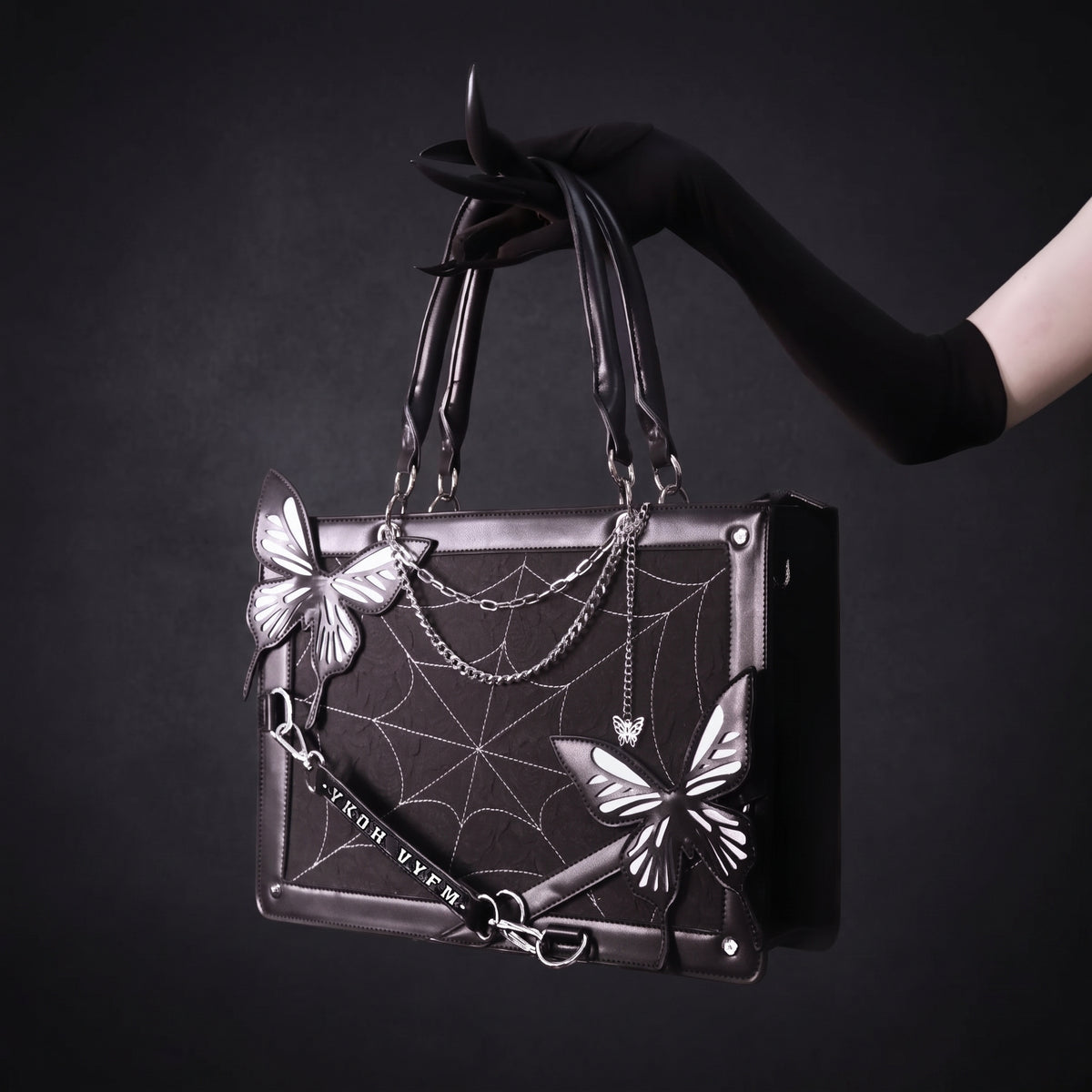 Dark Wind Maze Butterfly Tote Bag - Punk Goth Style