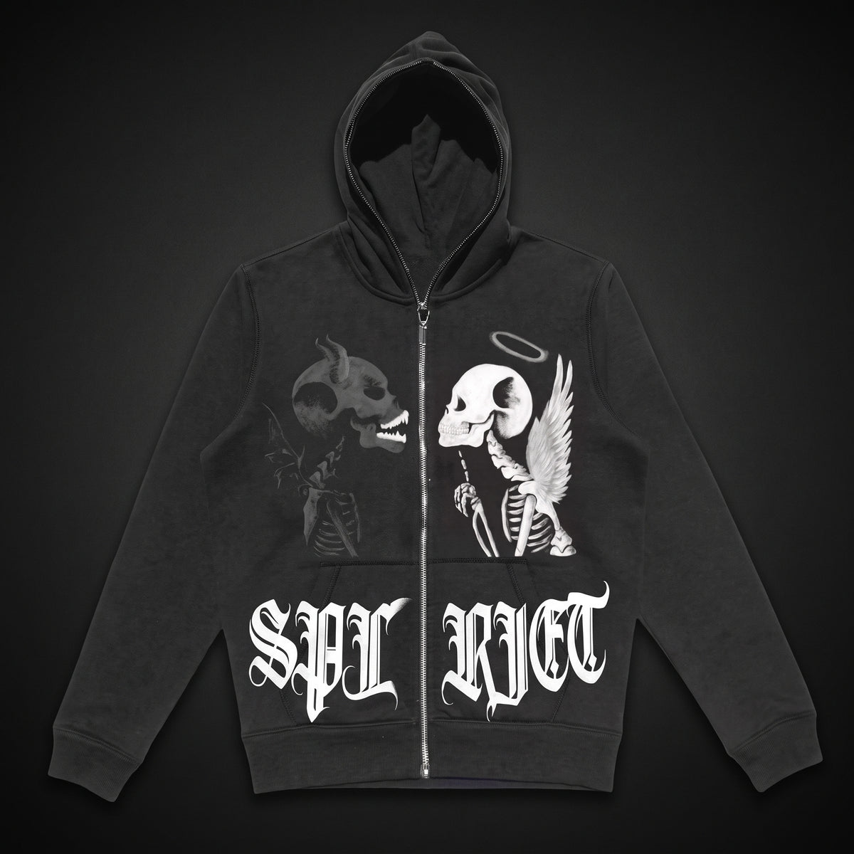 Euro American Gothic Zipper Hoodie Sweatshirt