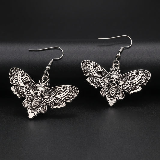 Moth Pendant Drop Earrings
