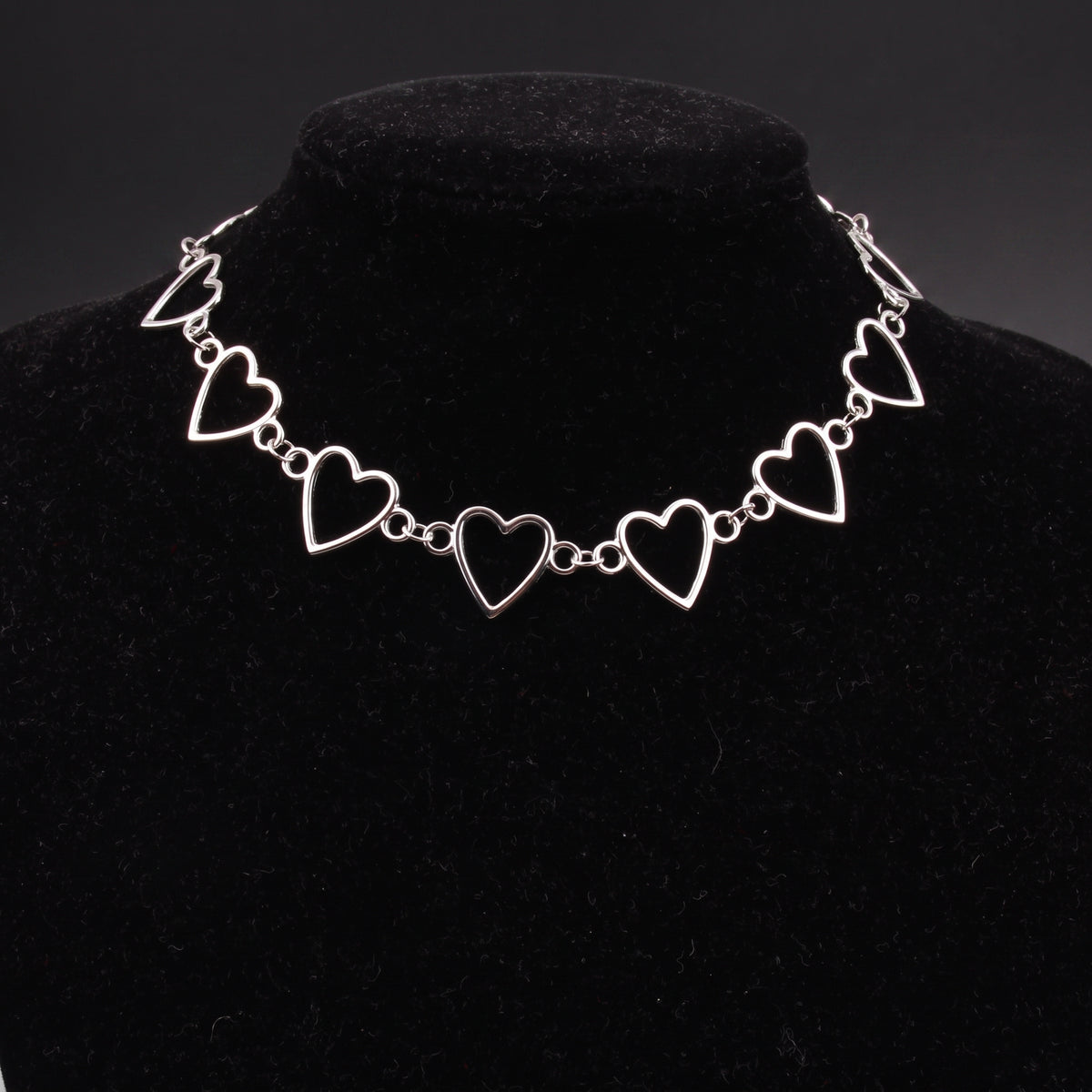 Gothic Metal Hollow Heart Necklace for Women
