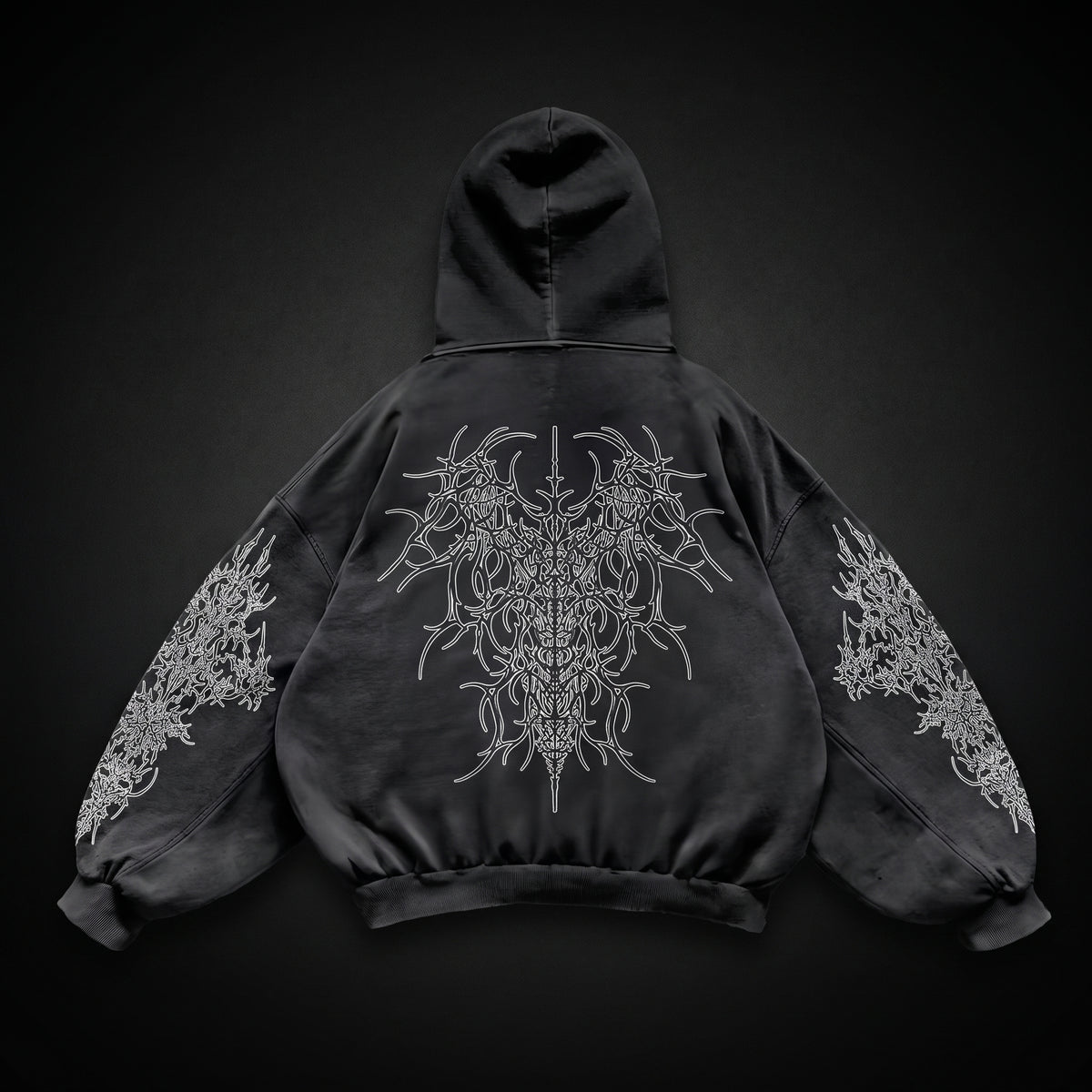 gothic print washable hoodie Man New