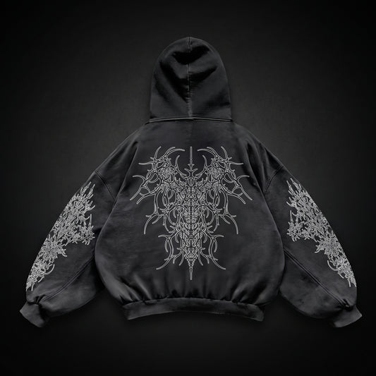 gothic print washable hoodie Man New