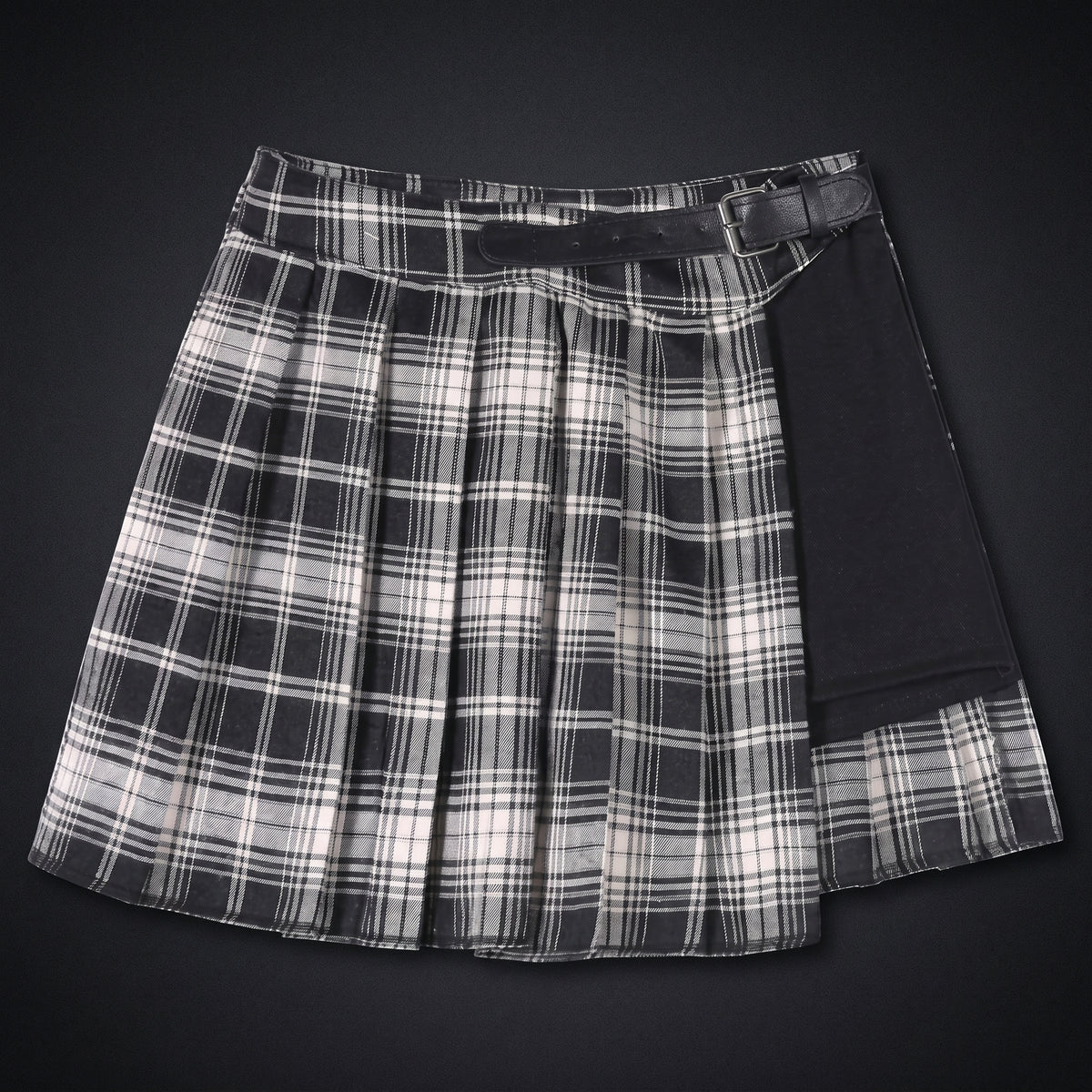 Gothic Punk High Waist Pleated Skirt with Shorts (One)