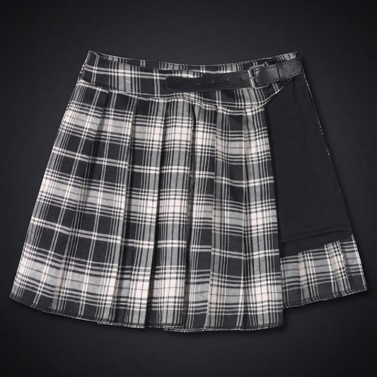 Gothic Punk High Waist Pleated Skirt with Shorts (One)
