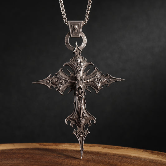 Gothic Skull Cross Necklace