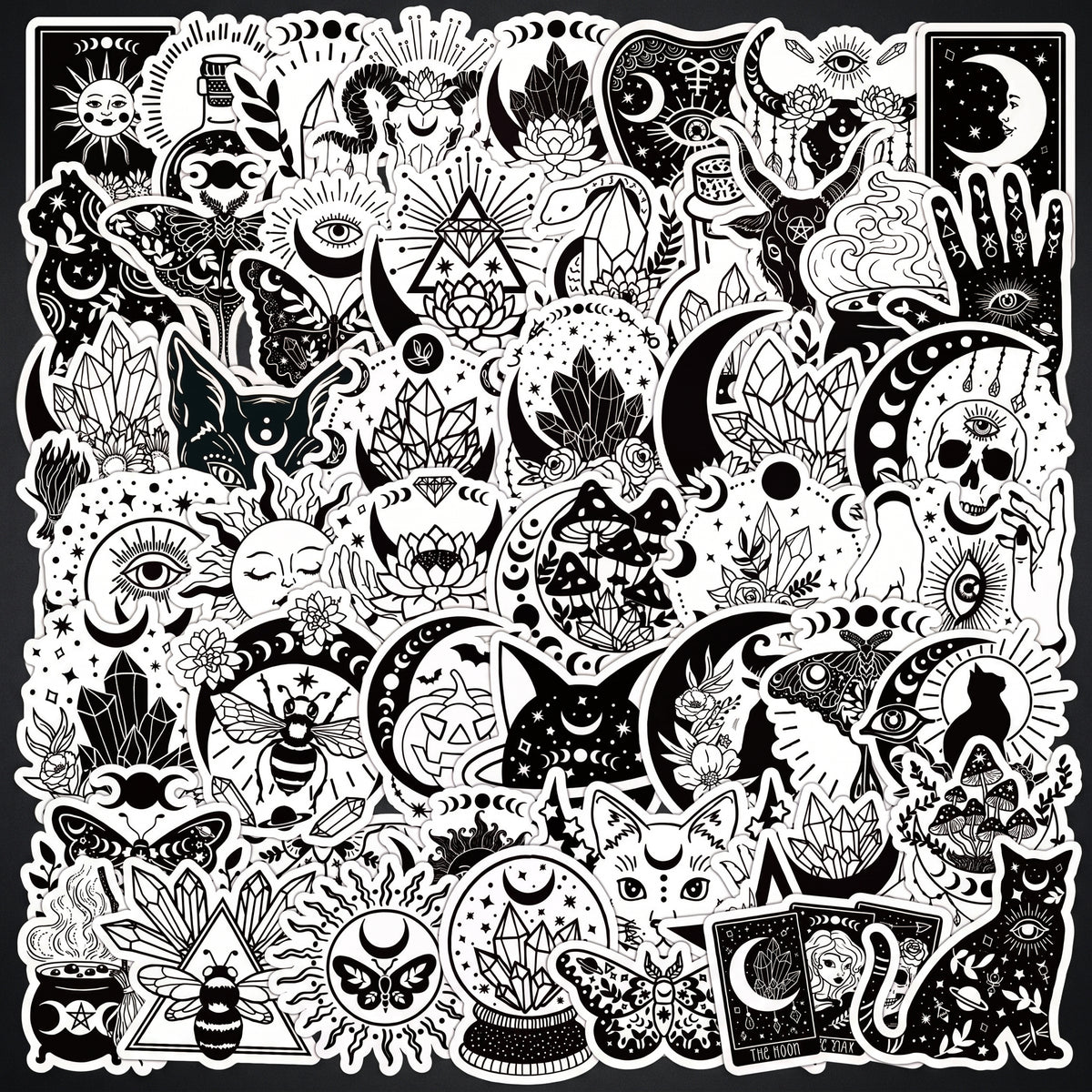 Gothic Stickers for Adults50Pcs Cool Cryptid StickersVinyl Waterproof Aesthetic Scrapbook Halloween Stickers Pack for Laptop Computer Goth Stickers for Boys Girls