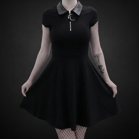 Gothic Vintage Style Shirt Collar Mini Dress 82304