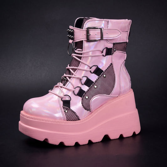 Holographic Platform Combat Boots