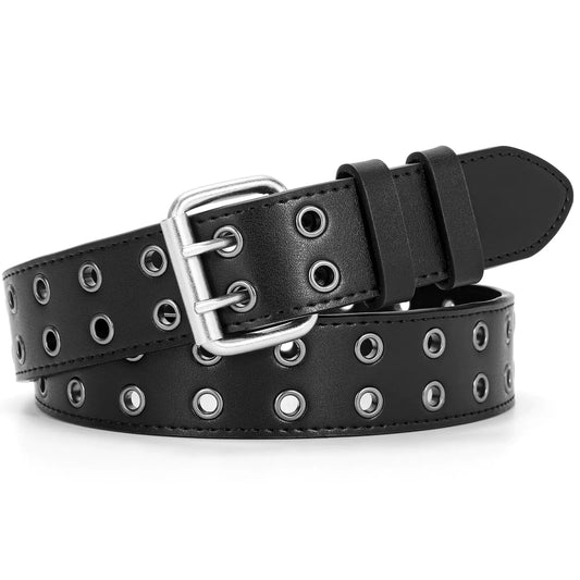 Double Grommet Black Punk Belt